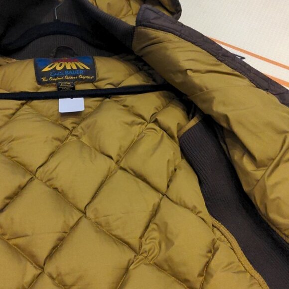 EDDIE Bauer Goose down "Skyliner" coat brown fits medium - Picture 8 of 12
